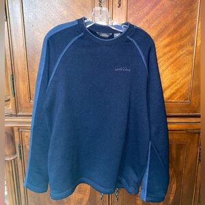 Eddie Bauer Sweater Mens size Med Blue Pullover Crewneck Outdoor Hiking Soft